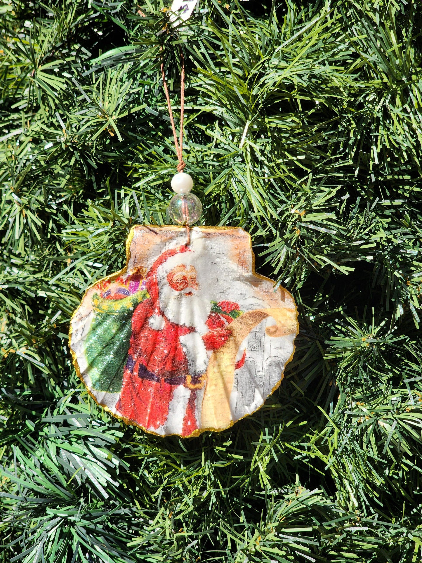 List Santa Ornament