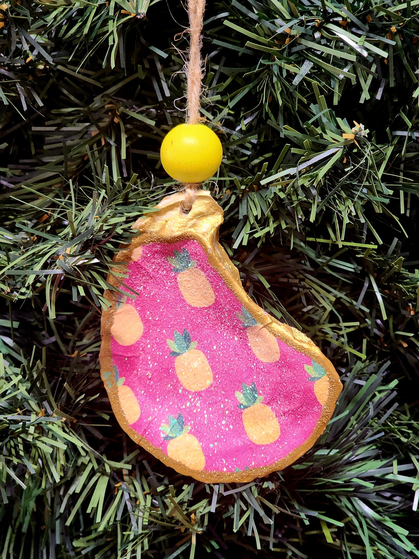 Pineapple- Oyster Shell Ornament