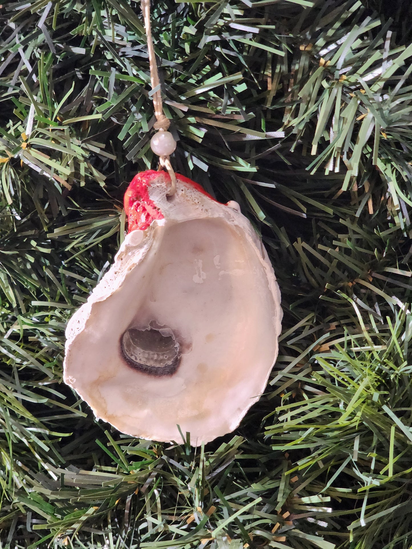 Santa Oyster Shell Ornament