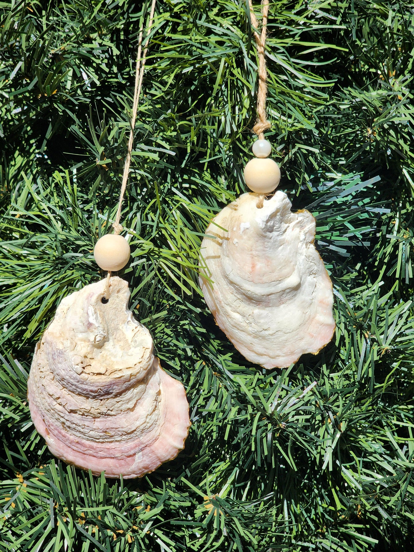Flamingo Pose 1 - Oyster Shell Ornament