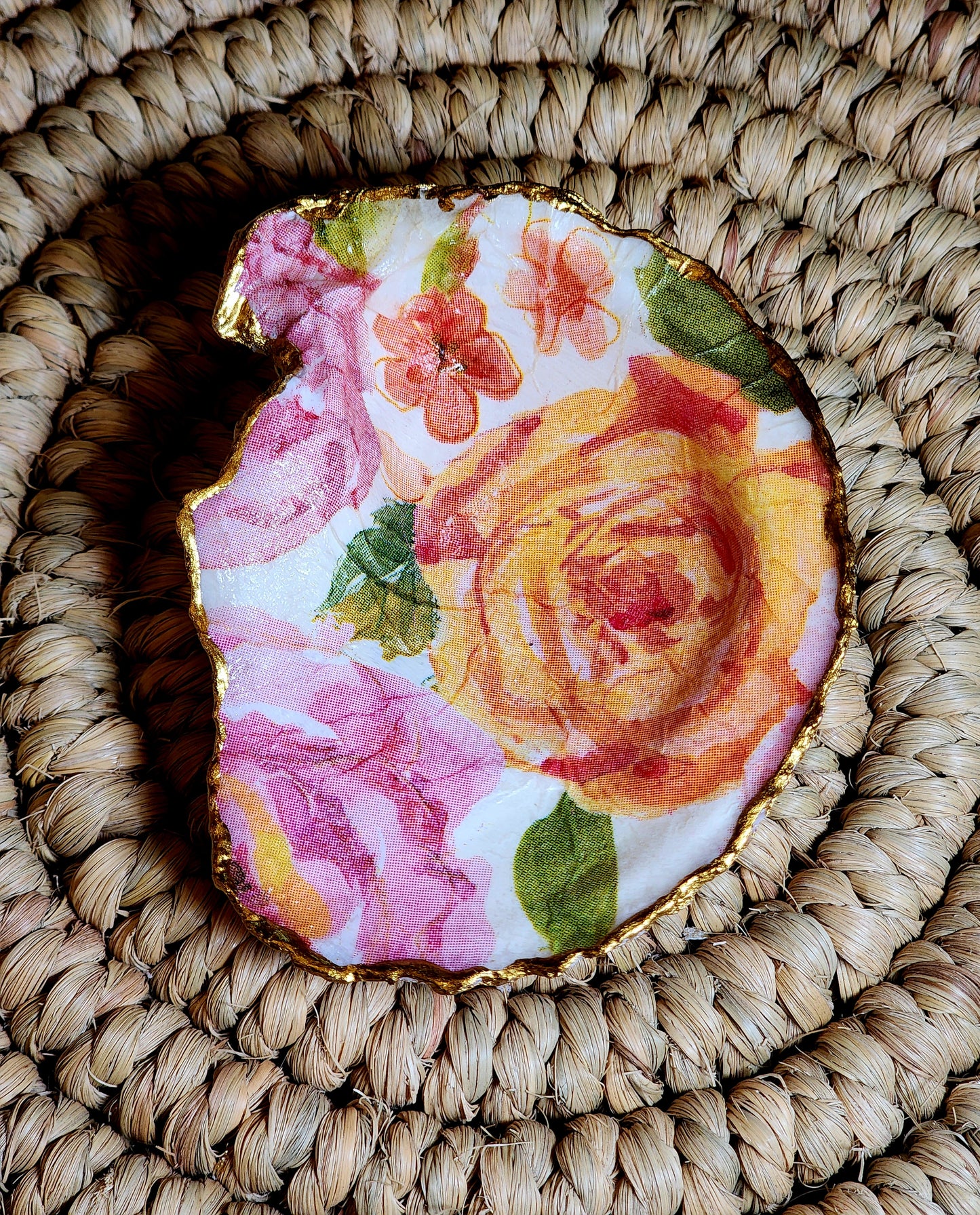 Peach Flower Jewelry Dish