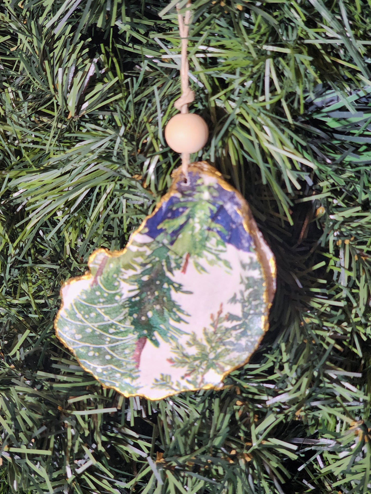 Winter Trees - Oyster Shell Ornament