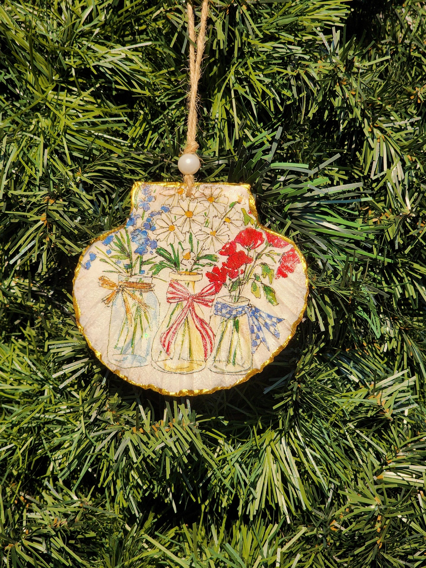 Patriotic Flowers Ornament