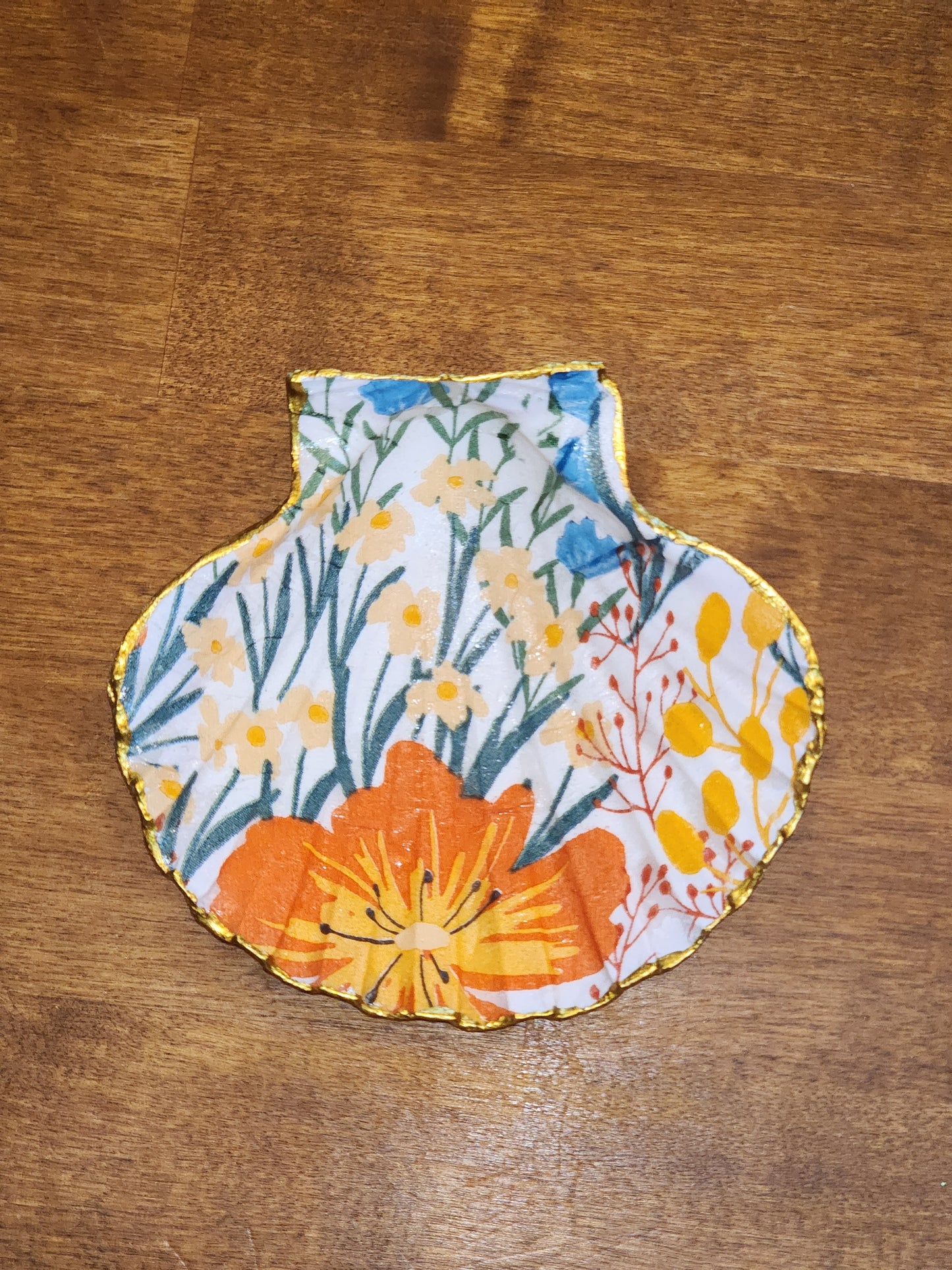 Orange Flower Jewelry Dish