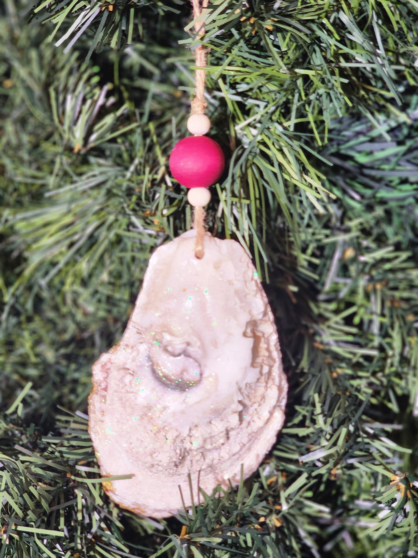 Red Poinsettia- Oyster Shell Ornament