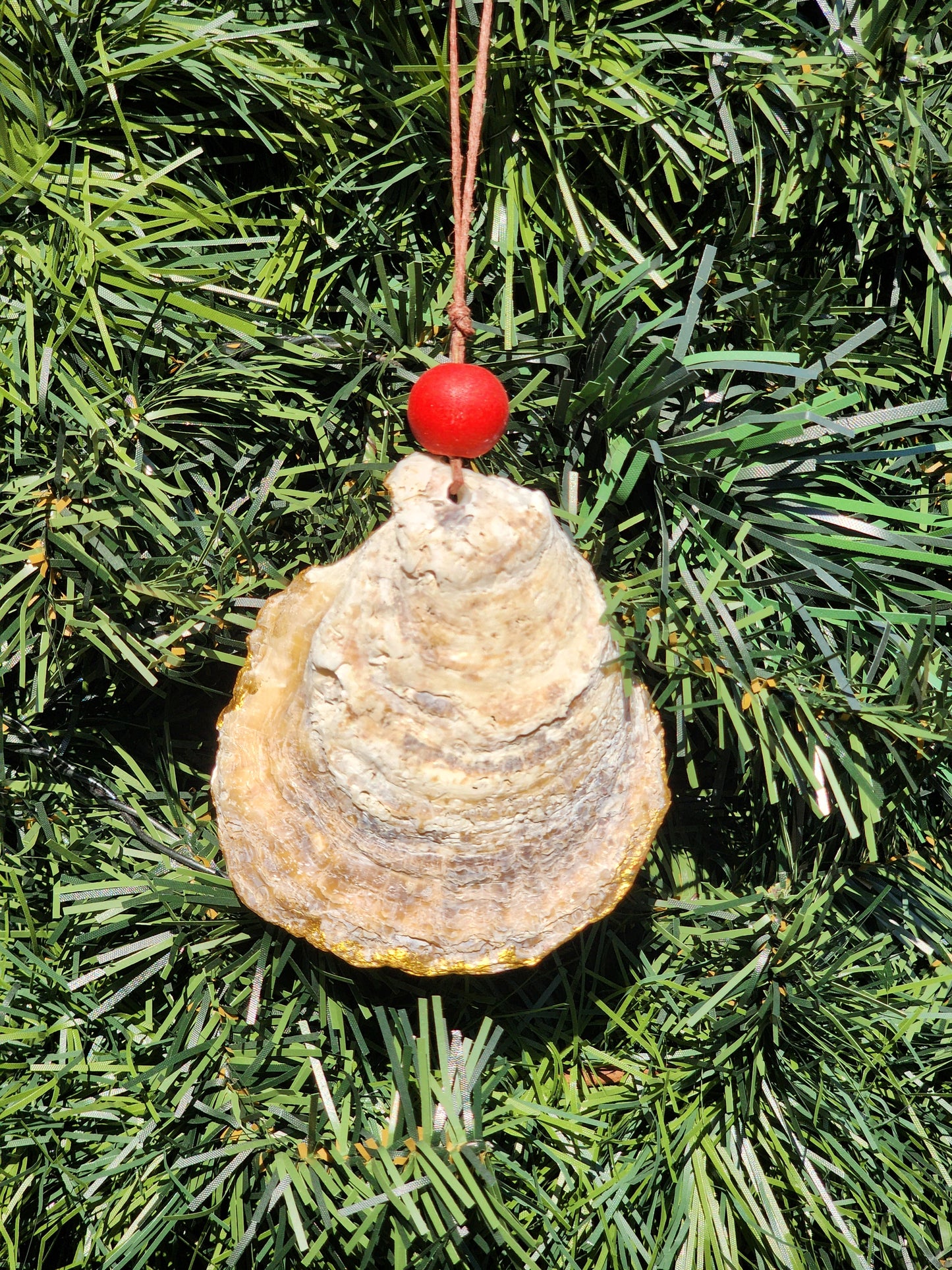 Red Bird - Oyster Shell Ornament