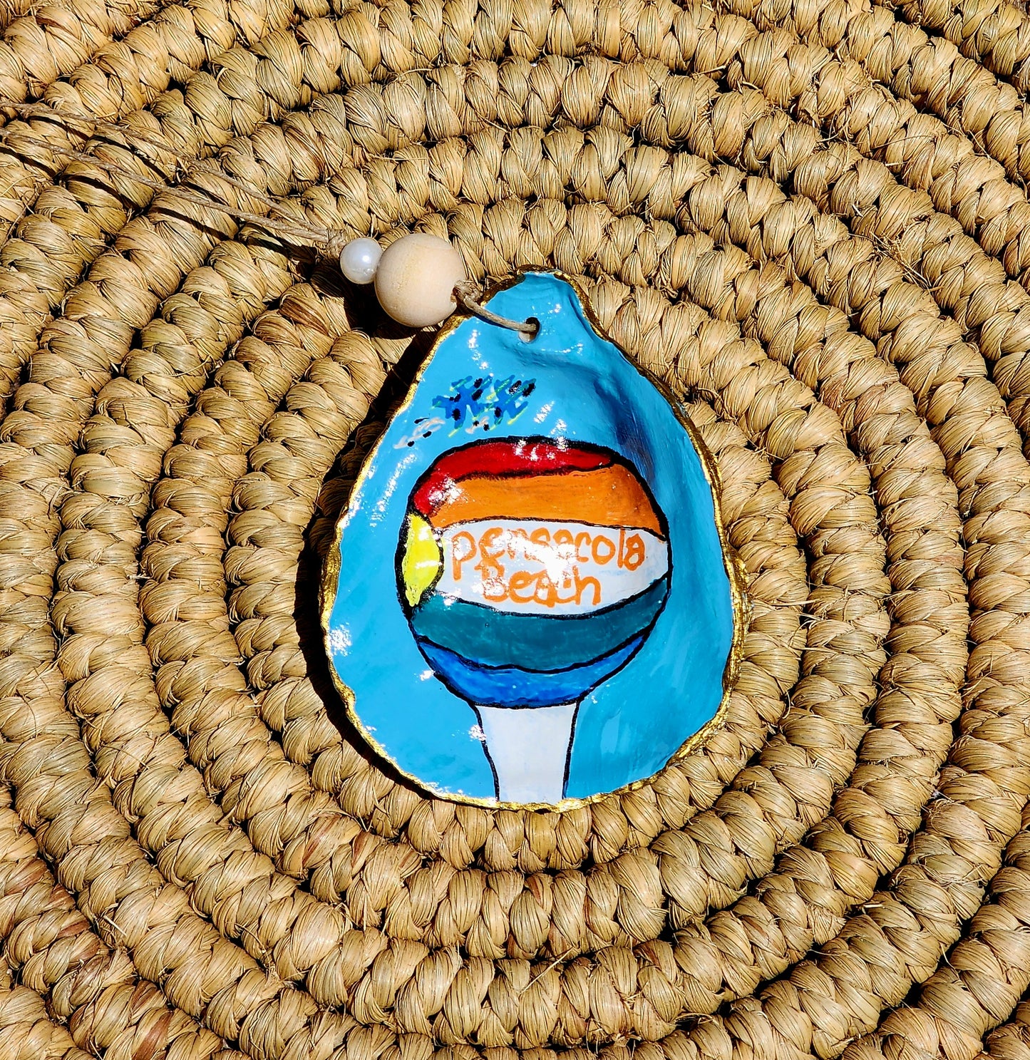 Pensacola Beach Water Tower Ornament Oyster Shell