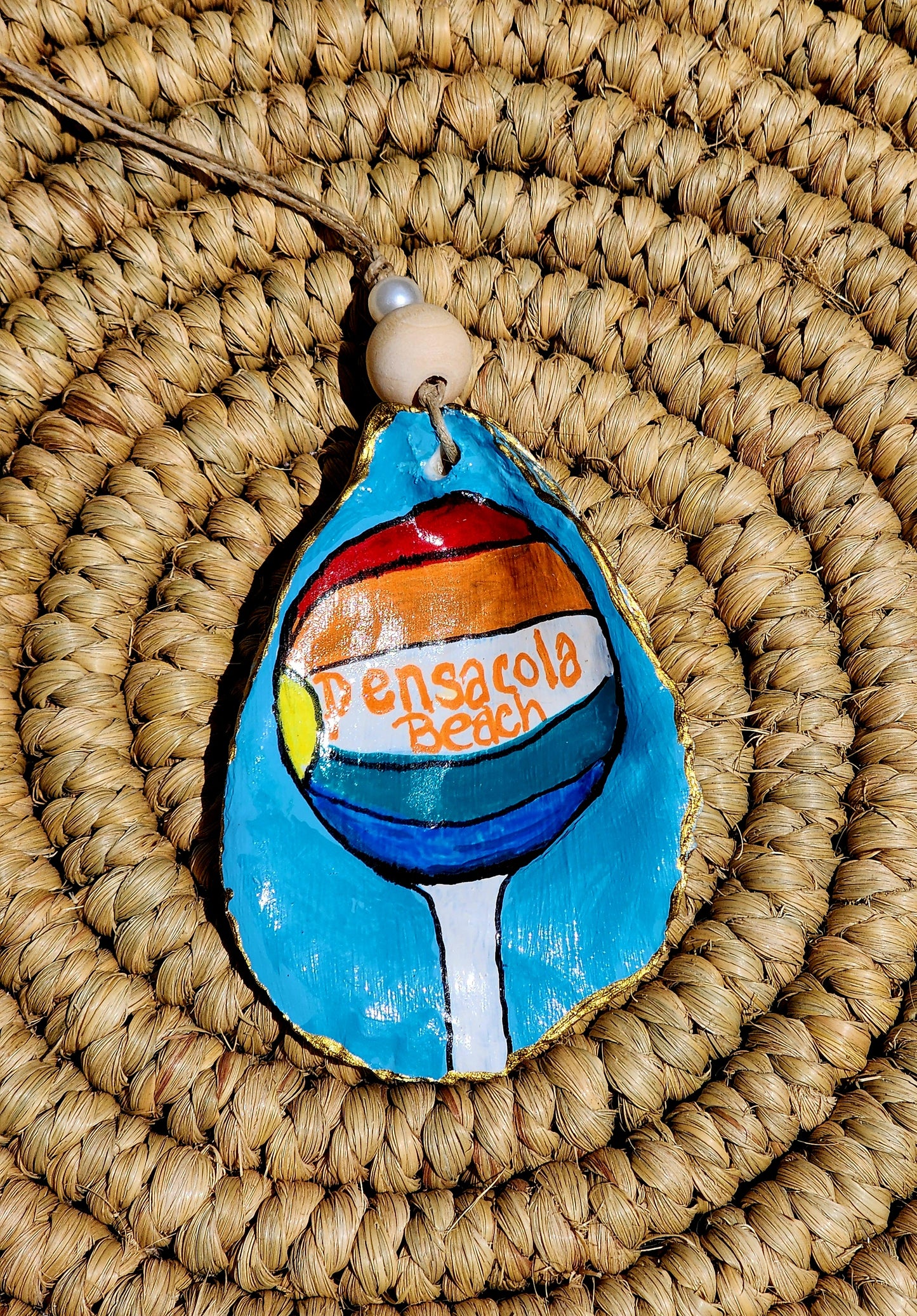 Pensacola Beach Water Tower Ornament Oyster Shell