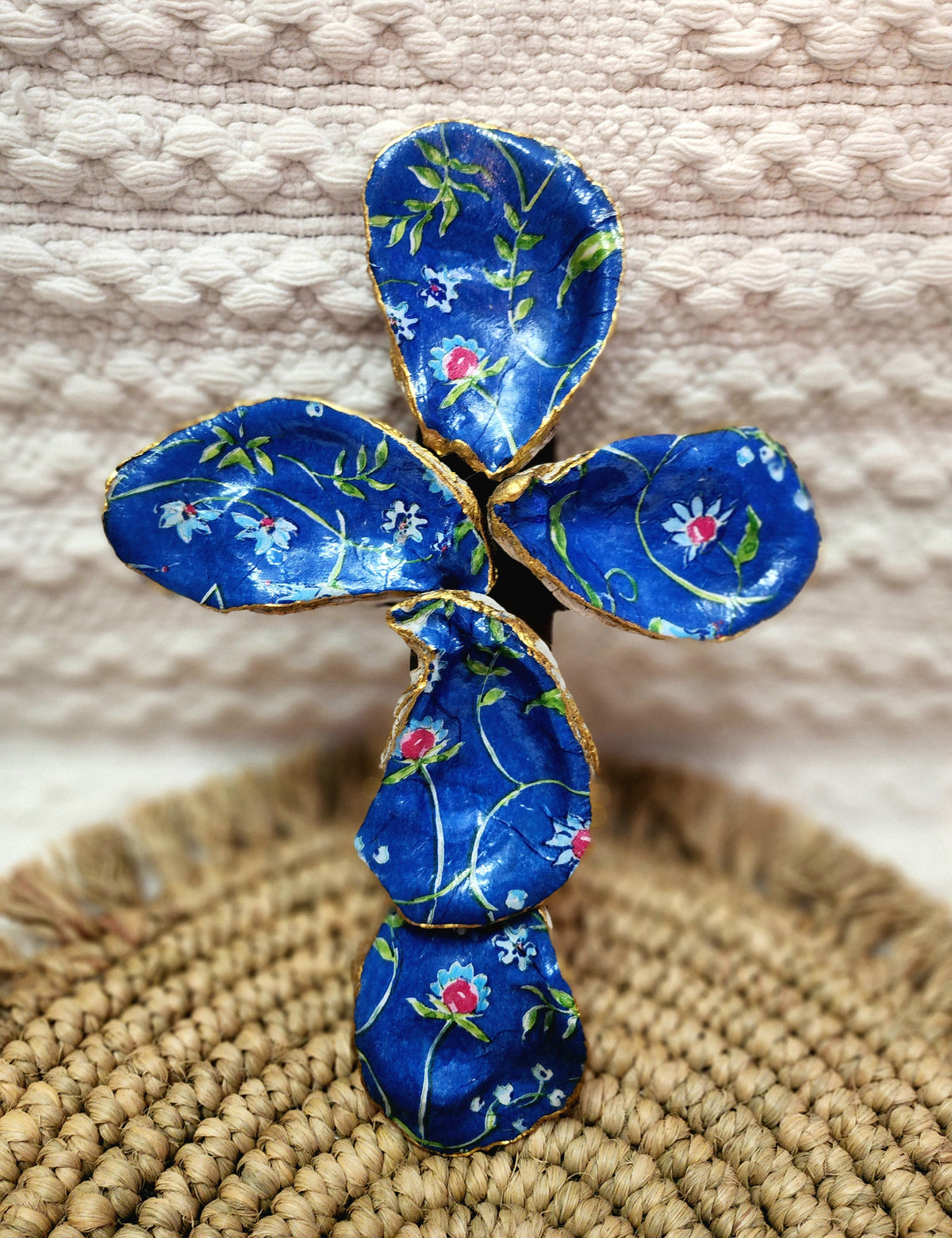 Blue/Red Flowers Cross