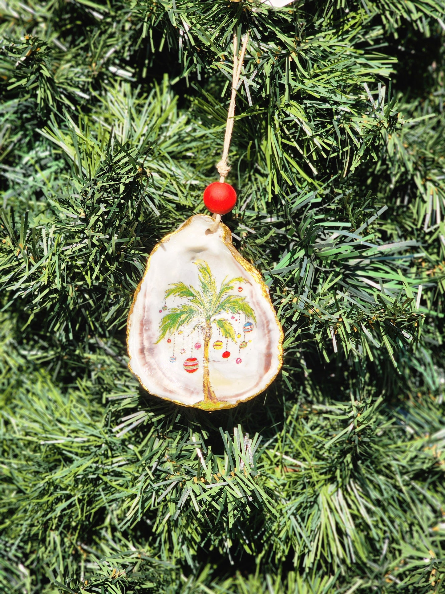 Christmas Palm - Oyster Shell Ornament