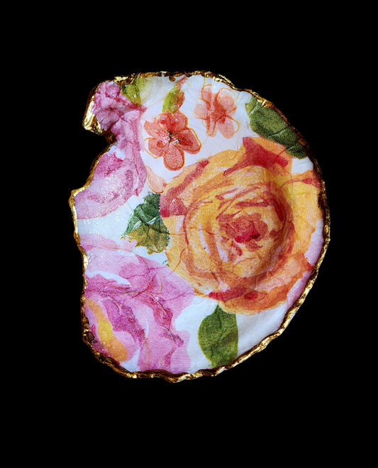 Peach Flower Jewelry Dish