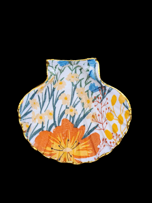 Orange Flower Jewelry Dish