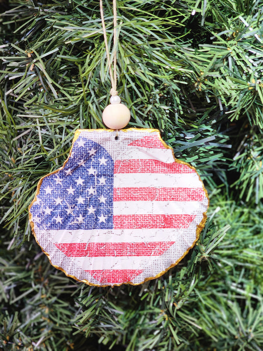 American Flag Heart Ornament