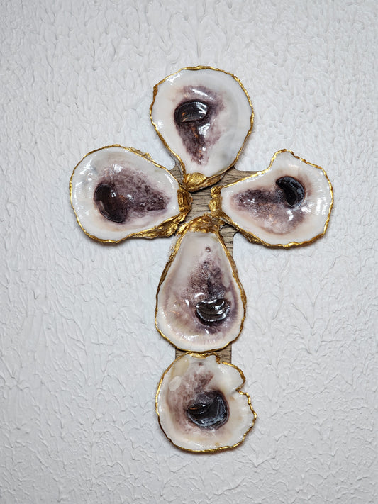 Natural Oyster Shell Cross
