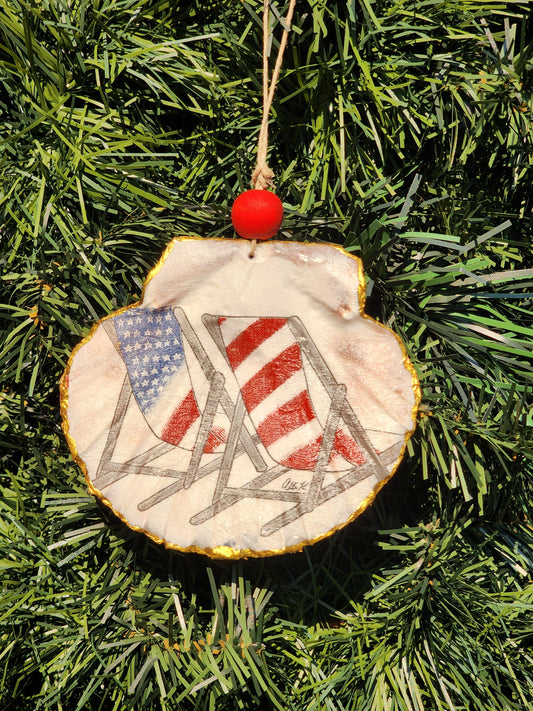 Patriotic Beach Chairs Ornament