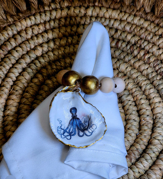 Blue Octopus - Oyster Shell