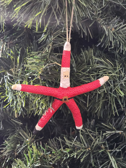 Santa Starfish Ornament