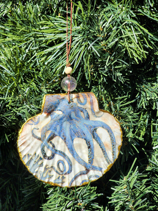 Blue Octopus Ornament