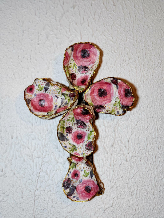 Pink & Purple Flower Cross