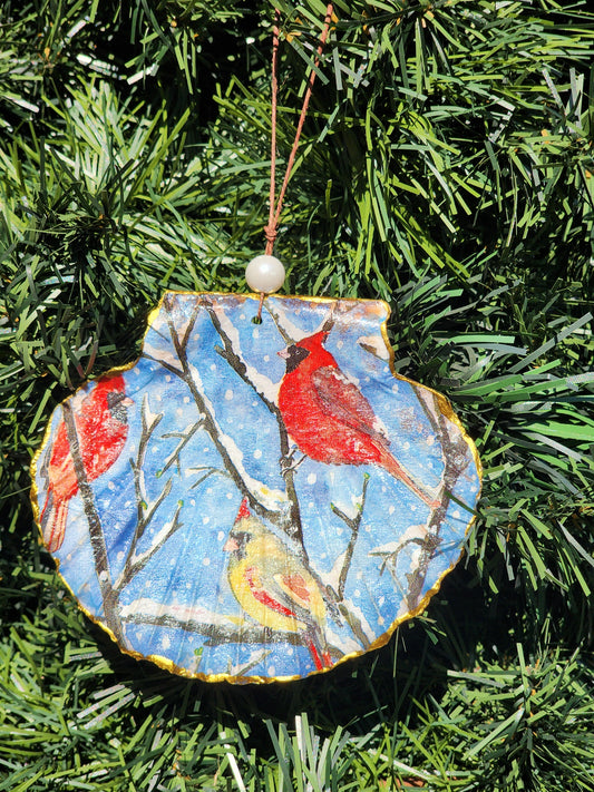 Three Red Birds Ornament