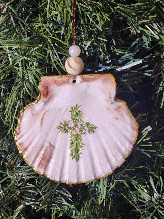 Floral Cross Ornament