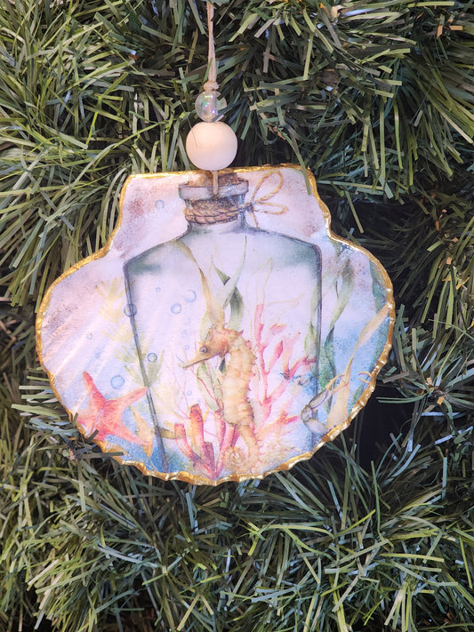 Seahorse in a Bottle Ornament