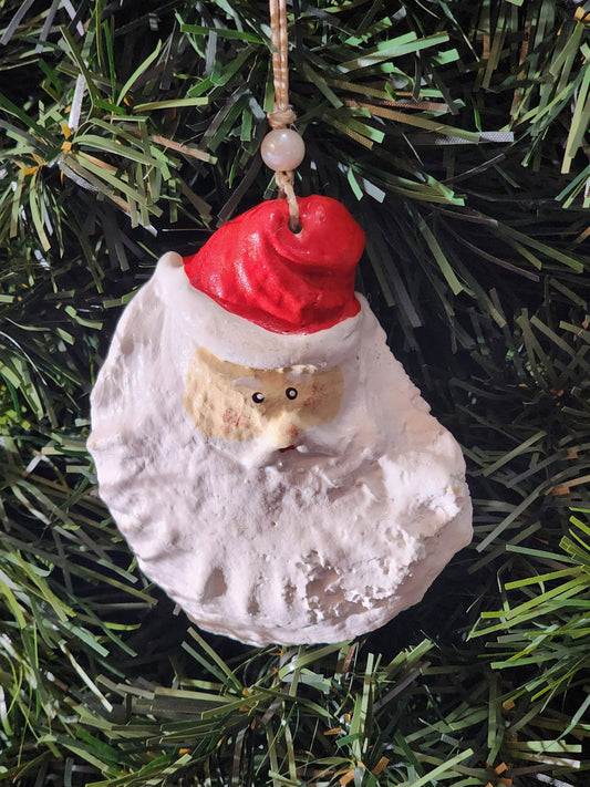 Santa Oyster Shell Ornament