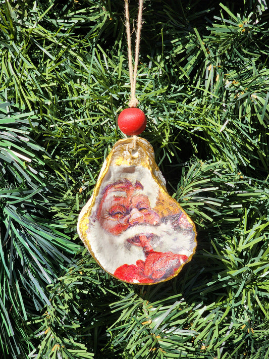 Hush Santa - Oyster Shell Ornament