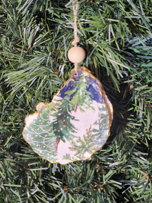 Winter Trees - Oyster Shell Ornament
