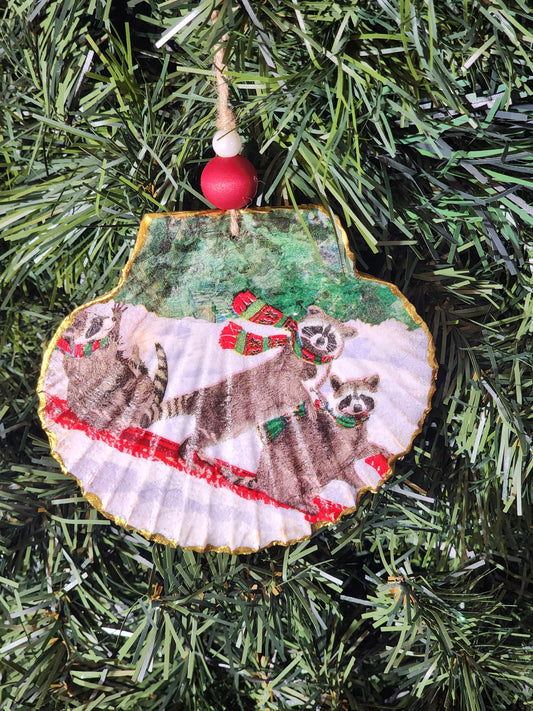 Raccoons on Sleigh