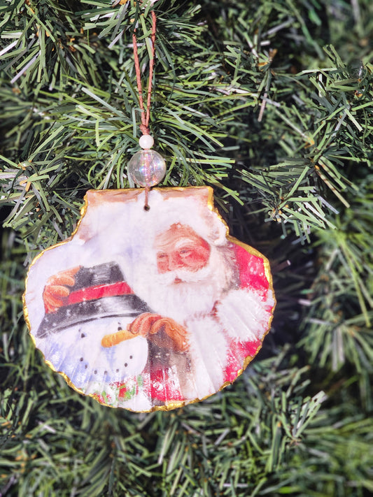 Snowman With Santa Ornament