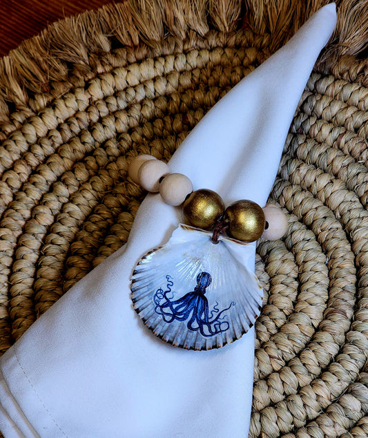 Blue Octopus - Scallop Shell