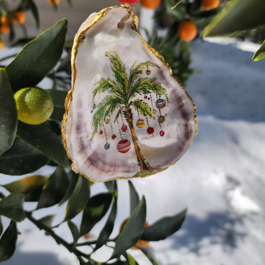 Christmas Palm - Oyster Shell Ornament