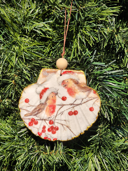 Santa Hat Robins Ornament