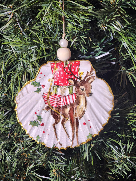 Deer with Packages Ornament