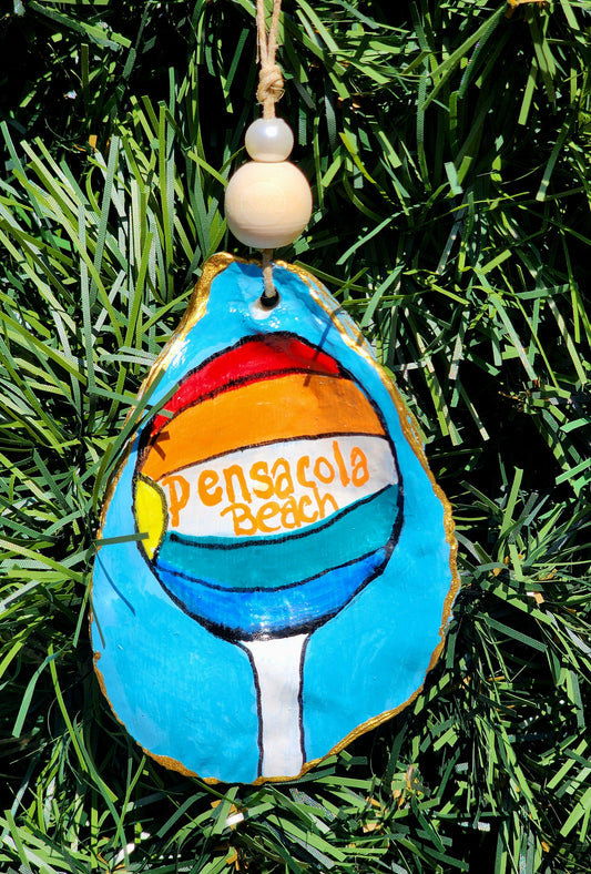 Pensacola Beach Water Tower Ornament Oyster Shell