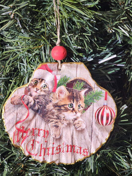 Merry Christmas Kitten Ornament