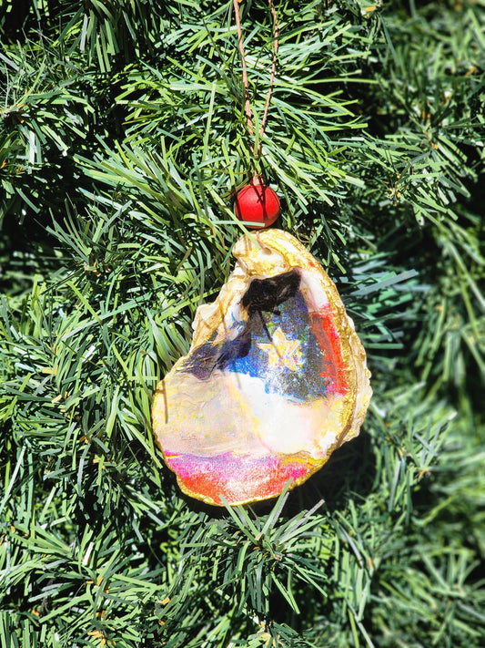 American Flag- Oyster Shell Ornament